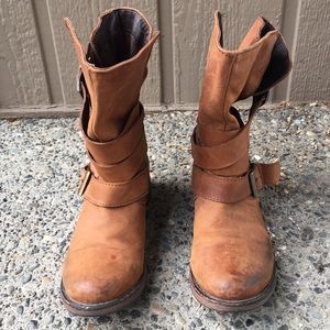 Steve Madden Buckle Moto boots Brown Cognac 8